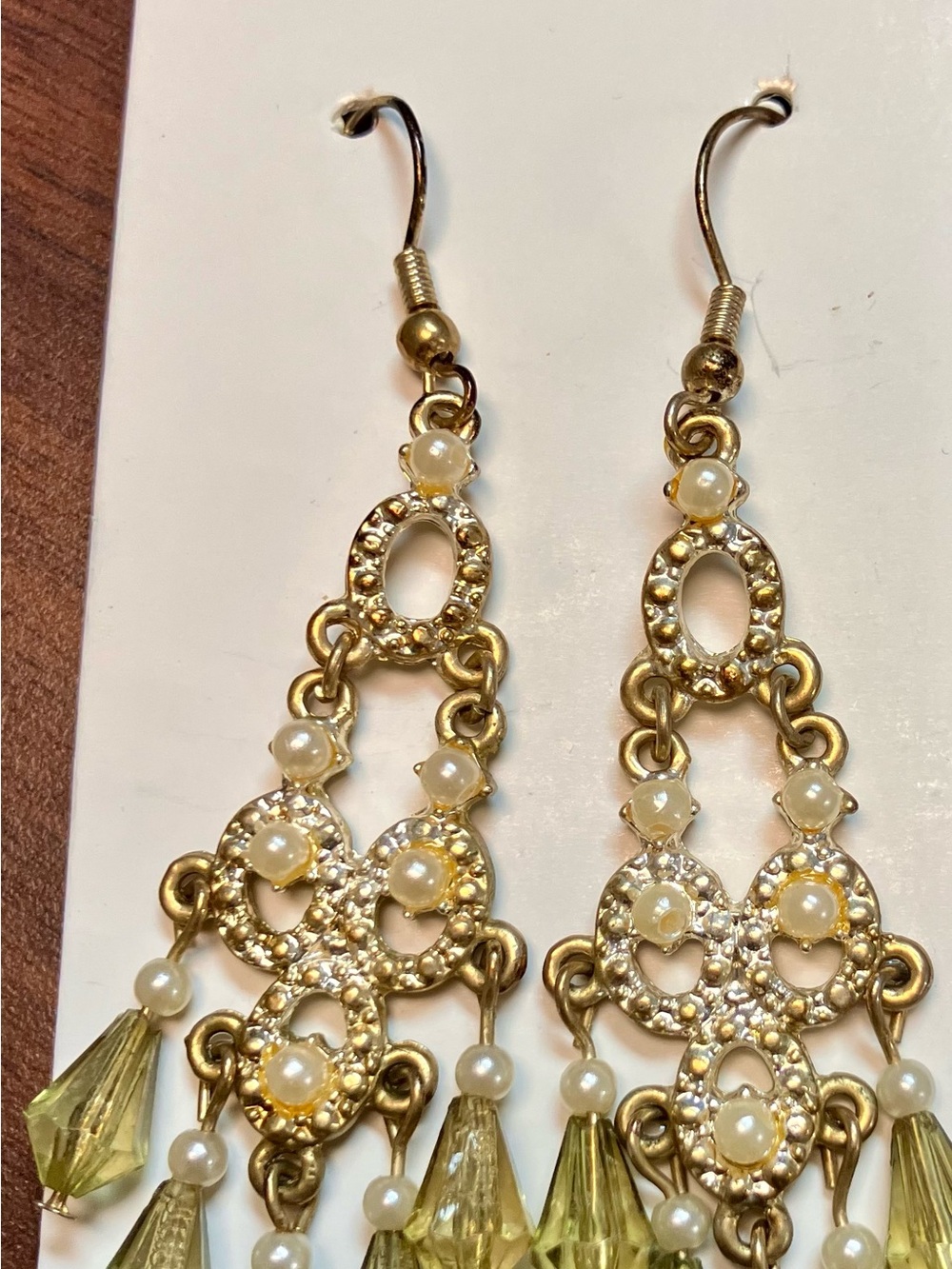 Gold-Tone Pearl Chandelier Earrings - Women Jewelry